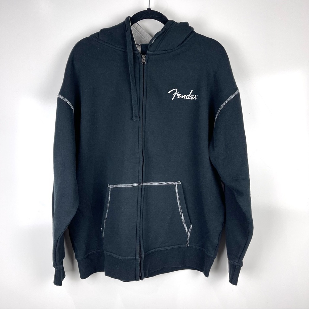 Fender Canada Are You Ready To Rock Hoodie Black Zip Up Men’s Medium